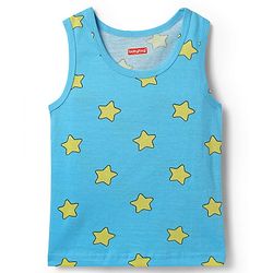 Babyhug 100% Cotton Sleeveless Teddy & Star Printed Sando Pack Of 3 -Purple Yellow & Blue