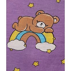 Babyhug 100% Cotton Sleeveless Teddy & Star Printed Sando Pack Of 3 -Purple Yellow & Blue