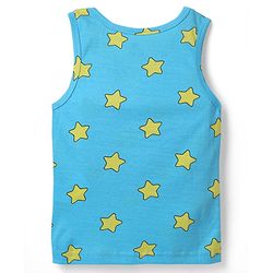 Babyhug 100% Cotton Sleeveless Teddy & Star Printed Sando Pack Of 3 -Purple Yellow & Blue