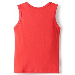 Babyhug 100% Cotton Single Jersey Knit Sleeveless Sando With Stripes & Dino Print Pack Of 3 - Red & Navy Blue