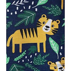 Babyhug Cotton Knit Half Sleeves Co-ords  Night Suit With Animals Print - Navy Blue