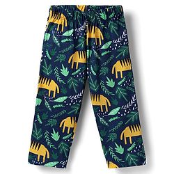 Babyhug Cotton Knit Half Sleeves Co-ords  Night Suit With Animals Print - Navy Blue