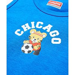 Babyhug 100% Cotton Single Jersey Knit Sando Stripes & Animal Print Pack Of 3 - Yellow Navy Blue & Blue