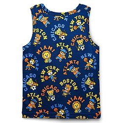 Babyhug 100% Cotton Single Jersey Knit Sando Stripes & Animal Print Pack Of 3 - Yellow Navy Blue & Blue