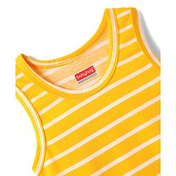 Babyhug 100% Cotton Single Jersey Knit Sleeveless Sando Vest with Stripe Design - Yellow