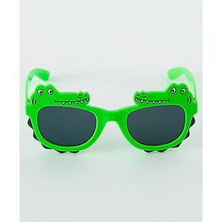 Babyhug Free Size Crocodile Shape Sunglasses - Green