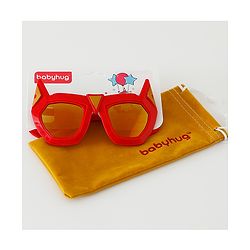 Babyhug Sunglasses With Bat Man Shape - Red
