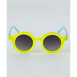 Babyhug Round Shaped Solid Coloured Sunglasses  - Neon Green