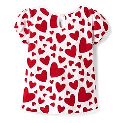 Babyhug 100% Cotton Knit Half Puffed Sleeves T-Shirts with Bow & Heart Print Pack of 3 - Red White & Navy Blue