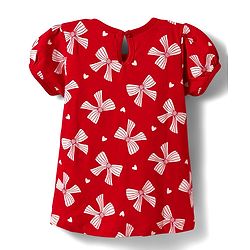 Babyhug 100% Cotton Knit Half Puffed Sleeves T-Shirts with Bow & Heart Print Pack of 3 - Red White & Navy Blue