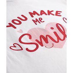 Babyhug 100% Cotton Knit T-Shirts with Text Heart Print & Patch Detailing Pack of 3 - Red Pink & White