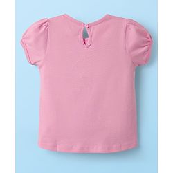 Babyhug 100% Cotton Knit T-Shirts with Text Heart Print & Patch Detailing Pack of 3 - Red Pink & White