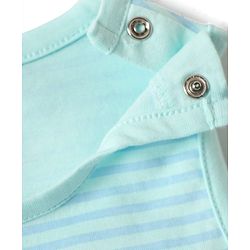 Babyhug Interlock Knit Sleeveless Striped Tank T-Shirt & Shorts Set - Light Blue