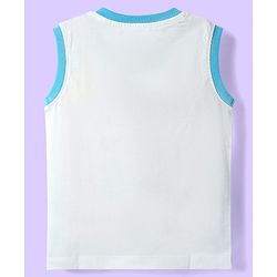 Babyhug 100% Cotton Single Jersey Knit Sleeveless Tank T-Shirt & Shorts Set with Animal Print - Light Blue