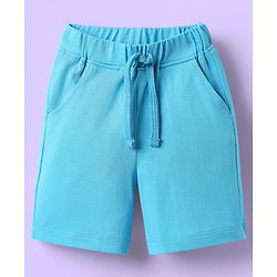 Babyhug 100% Cotton Single Jersey Knit Sleeveless Tank T-Shirt & Shorts Set with Animal Print - Light Blue