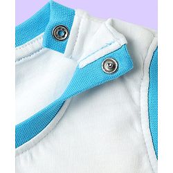 Babyhug 100% Cotton Single Jersey Knit Sleeveless Tank T-Shirt & Shorts Set with Animal Print - Light Blue