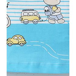 Babyhug 100% Cotton Single Jersey Knit Sleeveless Tank T-Shirt & Shorts Set with Animal Print - Light Blue