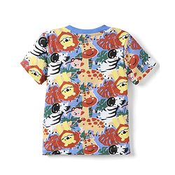 Babyhug Interlock Knit Half Sleeves T-Shirt & Shorts Set with Jungle Theme Print - Light Blue