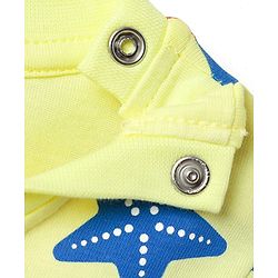 Babyhug Single Jersey Knit Half Sleeves T-Shirt & Shorts Set with Nautical Theme Print - Yellow & Navy Blue