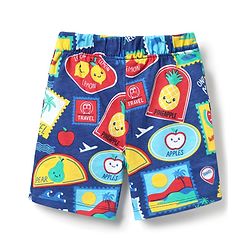 Babyhug Cotton Knit Half Sleeves Co-ords Shorts Night Suit with Tropical Theme Print - Navy Blue