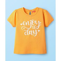 Babyhug 100% Cotton Knit Half Sleeves T-Shirts With Polka Dots Heart & Enjoy The Day Text Print Pack of 3 - Pink & White