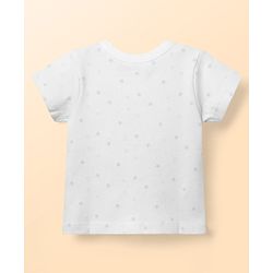 Babyhug Single Jersey Knit Half Sleeves Front Open T-Shirt & Shorts Set With Star Print - Light Blue