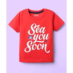 Babyhug 100% Cotton Knit Half Sleeves T-Shirts with Beach Theme Print & Stripes Pack of 7 - Multicolor