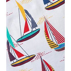 Babyhug 100% Cotton Knit Half Sleeves T-Shirts with Beach Theme Print & Stripes Pack of 7 - Multicolor