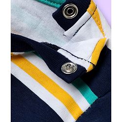 Babyhug 100% Cotton Knit Half Sleeves T-Shirts with Beach Theme Print & Stripes Pack of 7 - Multicolor