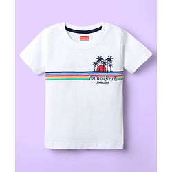 Babyhug 100% Cotton Knit Half Sleeves T-Shirts with Beach Theme Print & Stripes Pack of 7 - Multicolor