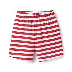Babyhug Interlock Knit Half Sleeves T-Shirt & Shorts Set With Stripes & Nautical Theme Print - Red & White