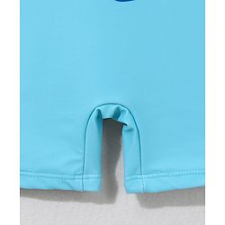 Babyhug Half Raglan Sleeves Legged Swimsuit With Dino Print & Cap - Light Blue