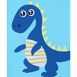 Babyhug Half Raglan Sleeves Legged Swimsuit With Dino Print & Cap - Light Blue