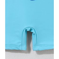 Babyhug Half Raglan Sleeves Legged Swimsuit With Dino Print & Cap - Light Blue