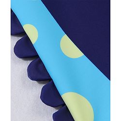 Babyhug Half Raglan Sleeves Legged Swimsuit With Giraffe Print & Cap - Navy Blue
