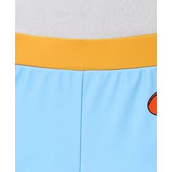 Babyhug Swimming Trunk With Giraffe Print & Cap - Light Blue
