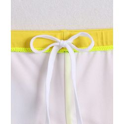 Babyhug Half Raglan Sleeves Two Piece Swimsuit With Dino Print & Cap - Yellow