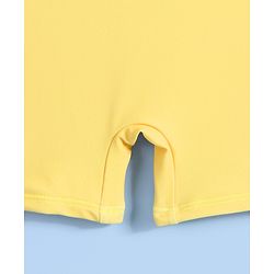Babyhug Half Raglan Sleeves Legged Swimsuit With Giraffe Print & Cap - Yellow