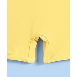 Babyhug Half Raglan Sleeves Legged Swimsuit With Giraffe Print & Cap - Yellow