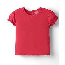 Babyhug Cotton Woven Half Sleeves Inner T-Shirt & Frock with Floral & Bow Applique  - Pink & Red