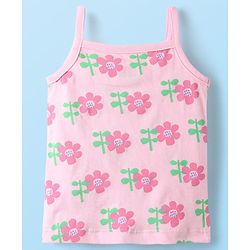 Babyhug 100% Cotton Antibacterial Slips With Floral & Hearts Print Pack Of 3 - Dark Pink Yellow & Light Pink