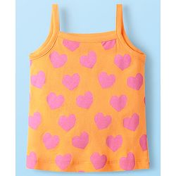 Babyhug 100% Cotton Antibacterial Slips With Floral & Hearts Print Pack Of 3 - Dark Pink Yellow & Light Pink