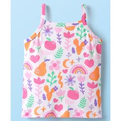 Babyhug 100% Cotton Antibacterial Slips With Floral & Hearts Print Pack Of 3 - Dark Pink Yellow & Light Pink