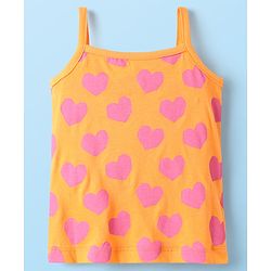 Babyhug 100% Cotton Antibacterial Slips With Floral & Hearts Print Pack Of 3 - Dark Pink Yellow & Light Pink