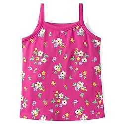 Babyhug 100% Cotton Single Jersey Knit Antibacterial Sleeveless Slips With Floral Print Pack Of 3 - Yellow Pink & White