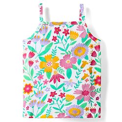 Babyhug 100% Cotton Single Jersey Knit Antibacterial Sleeveless Slips With Floral Print Pack Of 3 - Yellow Pink & White
