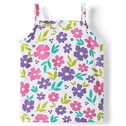 Babyhug 100% Cotton Knit Sleeveless Antibacterial Slips with Floral & Polka Dots Print Pack of 3 - Pink White & Lilac