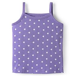 Babyhug 100% Cotton Knit Sleeveless Antibacterial Slips with Floral & Polka Dots Print Pack of 3 - Pink White & Lilac