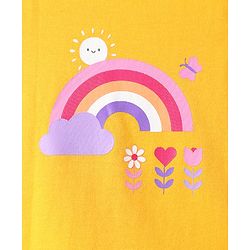 Babyhug 100% Cotton Antibacterial Slips With Hearts & Rainbow Print Pack Of 3 - Pink Yellow & White