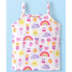 Babyhug 100% Cotton Antibacterial Slips With Hearts & Rainbow Print Pack Of 3 - Pink Yellow & White